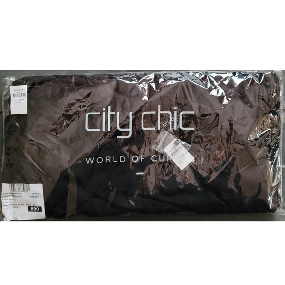 NWT City Chic Blair Black Sheer Pleated Dress 20 - Picture 9 of 12